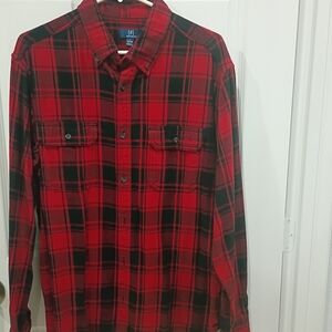 George Men's Plaid Red and Black Shirt